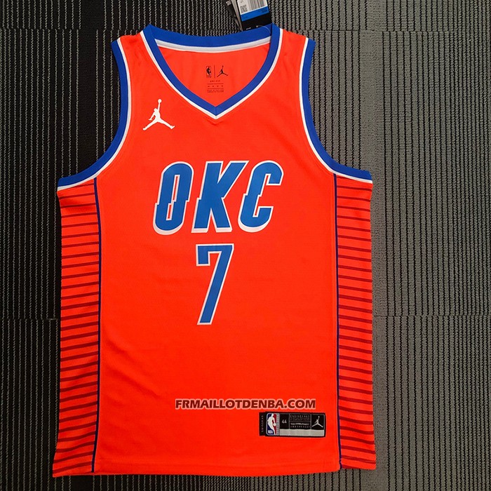 Maillot Oklahoma City Thunder Darius Bazley NO 7 Statement 2021 Orange